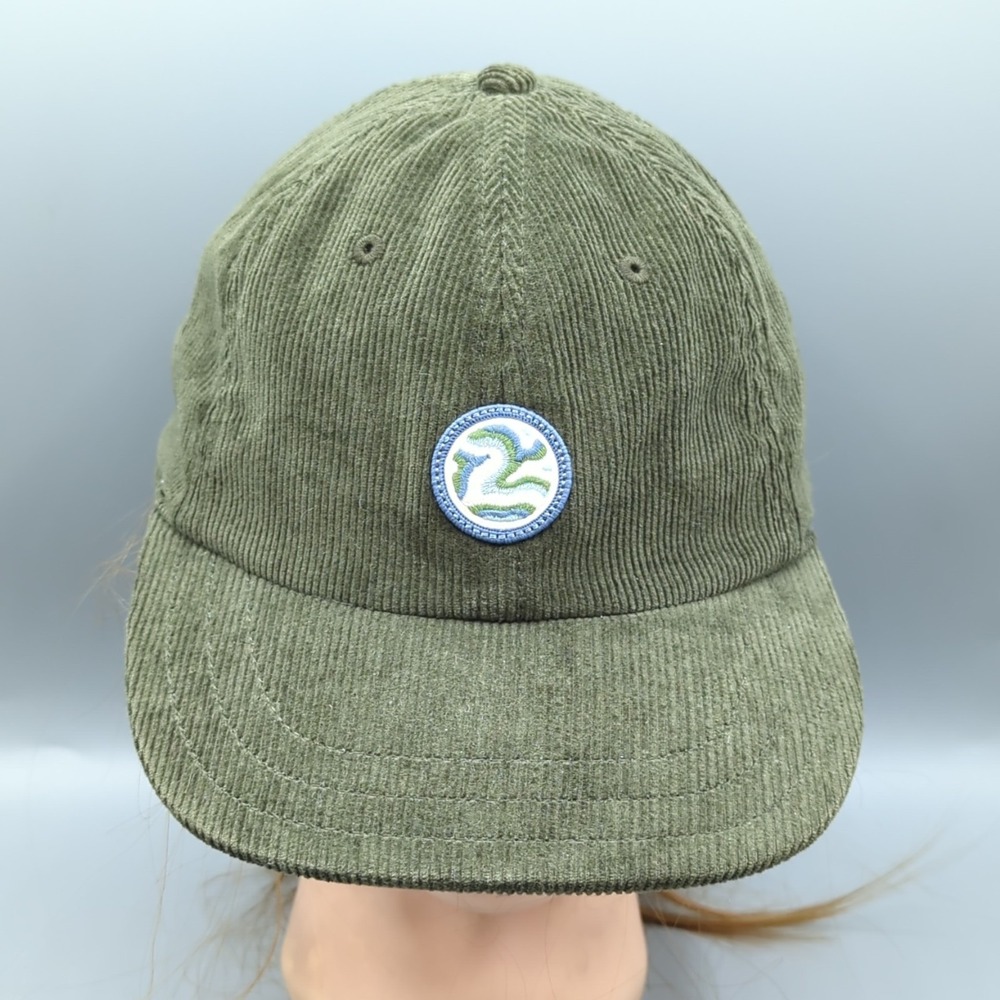Patagonia Only Earth Corduroy Snapback Hat Pine Needle Green Adjustable Cap RARE